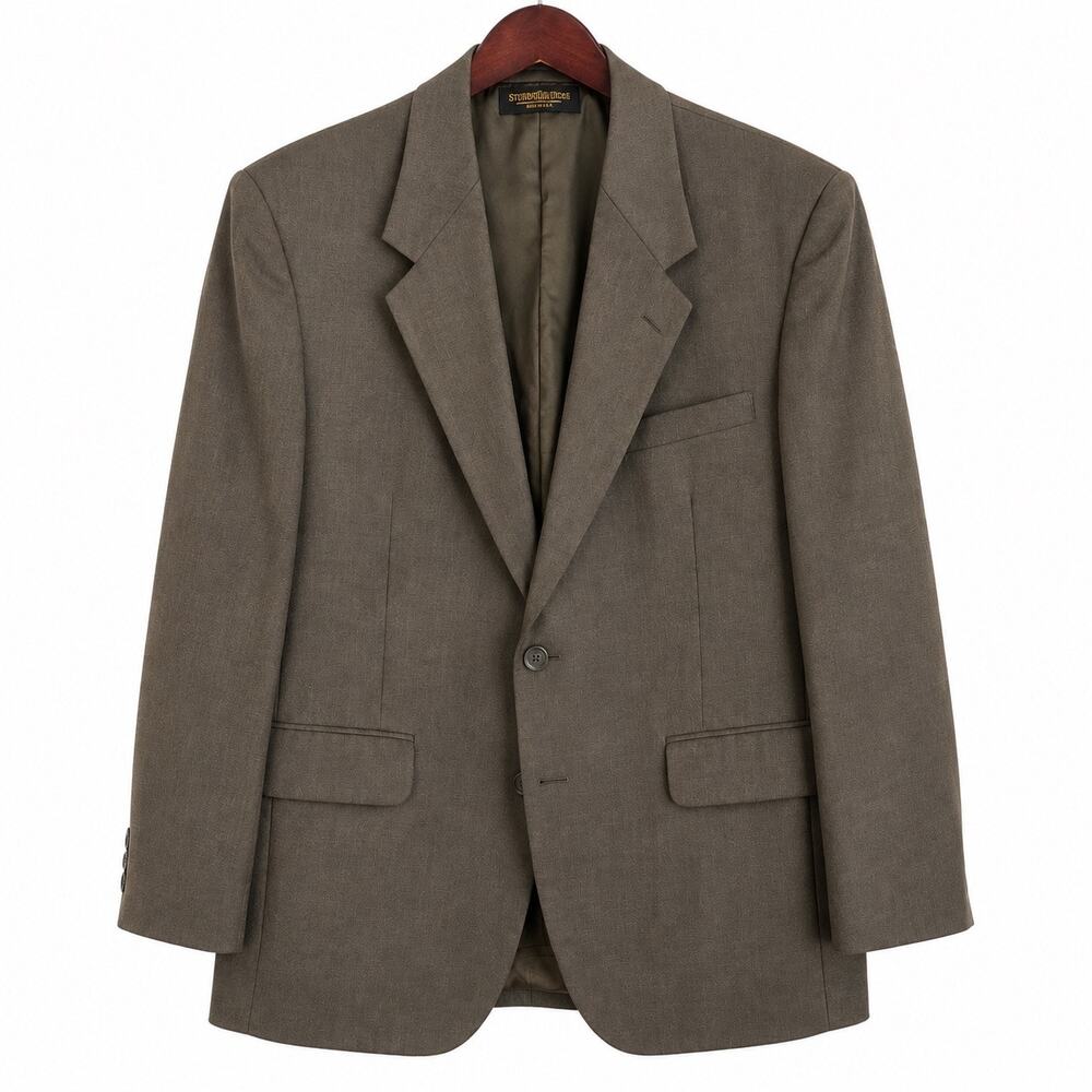 Vintage Sturbridge Classics 100% Worsted Wool Blazer USA Made Brown 46R
